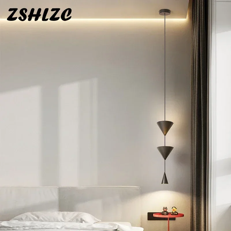 Home Decoration Led Pendant Lights Black White Modern Chandelier Pendant Lamp for Living Room Bedroom Floor Lamp Bedside Lamps