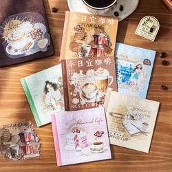 10 Pcs Coffee theme Vintage Collage Scrapbooking Label Decorative Sticker Pack Diary Album Journal Stationery Planner Supplies