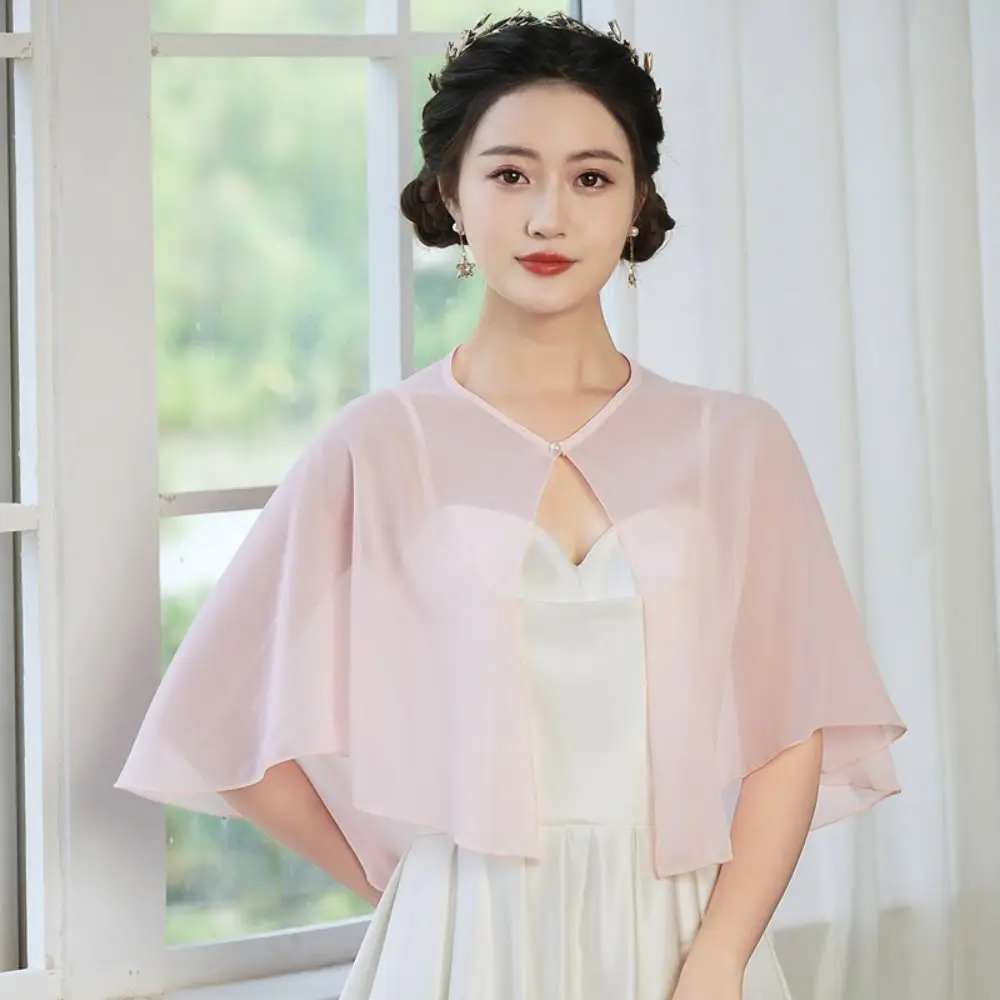Vintage Sheer Chiffon Capelet - Stole Wedding Shawl avis et prix