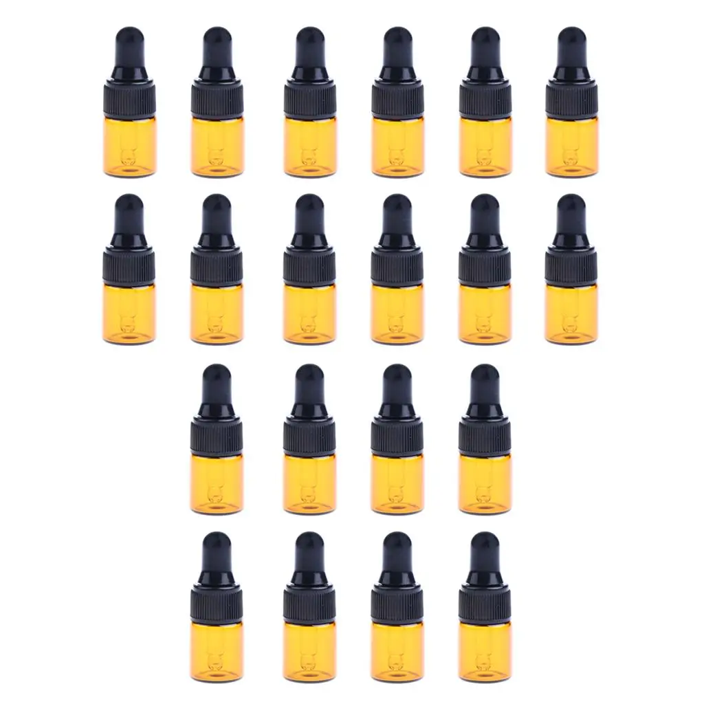 

Bulk Lot 20 Pieces Mini Refillable Glass Dropper Bottle Essential Oils Cosmetic Liquid Makeup Gel Vials Containers 1ml 2ml 3ml