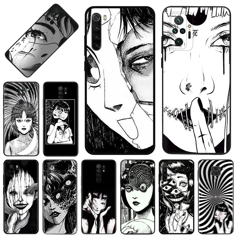 Phone Case for Redmi A2 A1 K60 K50 K40 9T 9C 9A 9I Note 9 S 8T 8 7 Xiaomi CC9Pro Junji Ito Tomie Tees Manga Soft Anti-Drop Cover