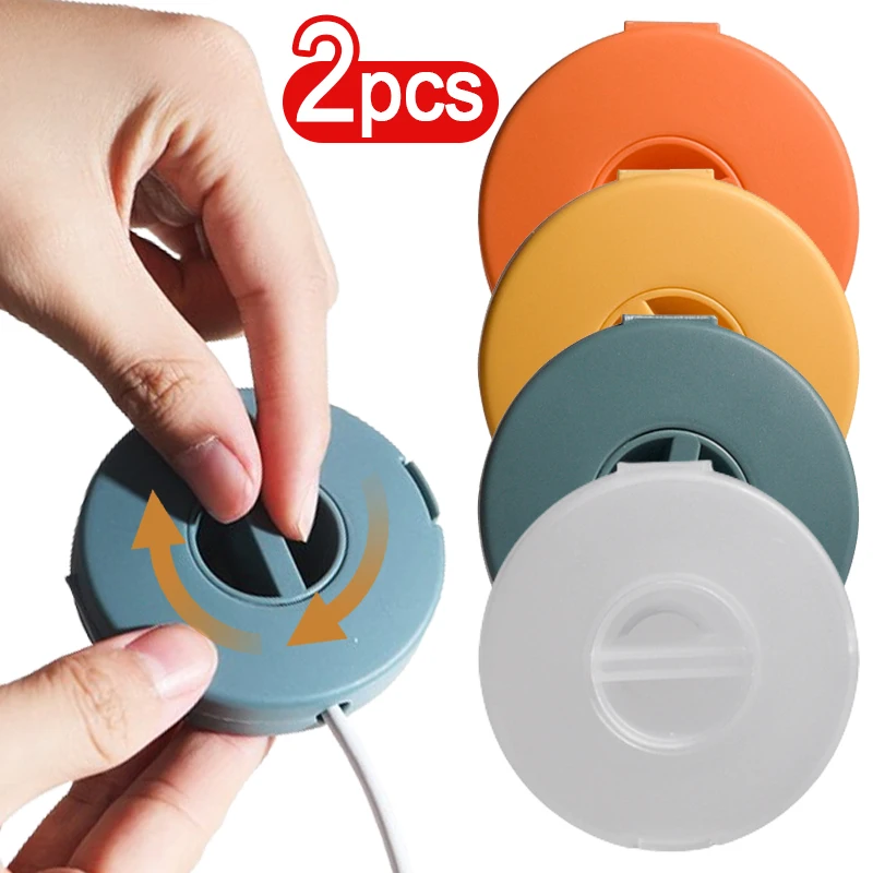 Multifunctional Portable Cable Winder Round Storage Box For USB Charger Wire Data Cord Earphone Organizer Rotate Management Box