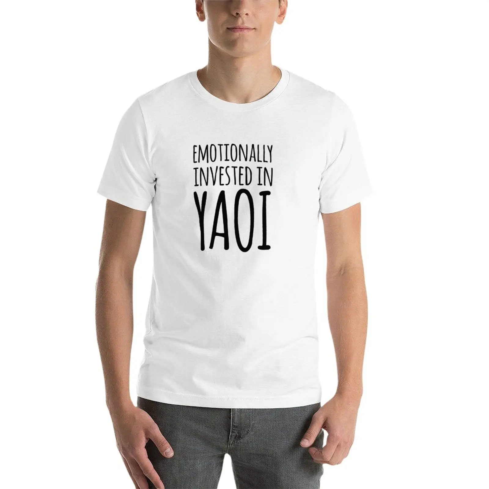 New Emotionally Invested in Yaoi T-Shirt anime clothes korean fashion Short t-shirt sweat shirts black t-shirts for men