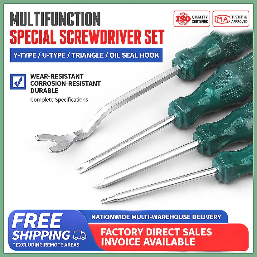 U Type Y Type Triangle Screwdriver Set, 3 Prong Cruciform Spline Screwdriver for Home Socket Outlet Repair, Universal Odd Sha
