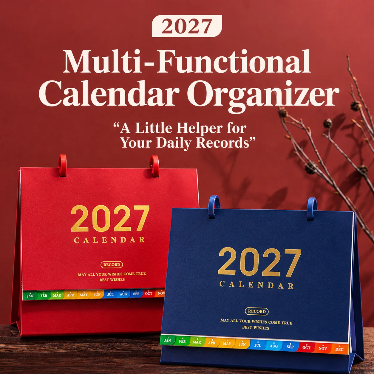 2027 Portable Large Standing Desk Calendar Office Notes Monthly Calendar Planner Annual Decorative Flip Calendar Study Room