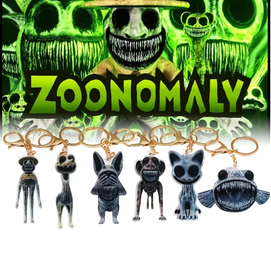 New Zoonomaly Cat Keychain Horror Doll Zoo Anomaly Acrylic Animals Toy Figure Backpack Pendant Cosplay Cute Kids Fans Collection