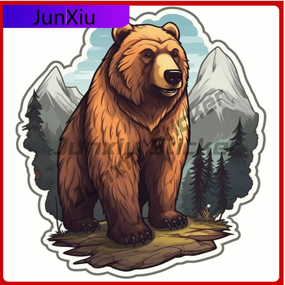 

Brown Bear Sticker Wild Animal Decal for Truck Trendy Waterproof Vinyl Car Laptop Window Bumper
