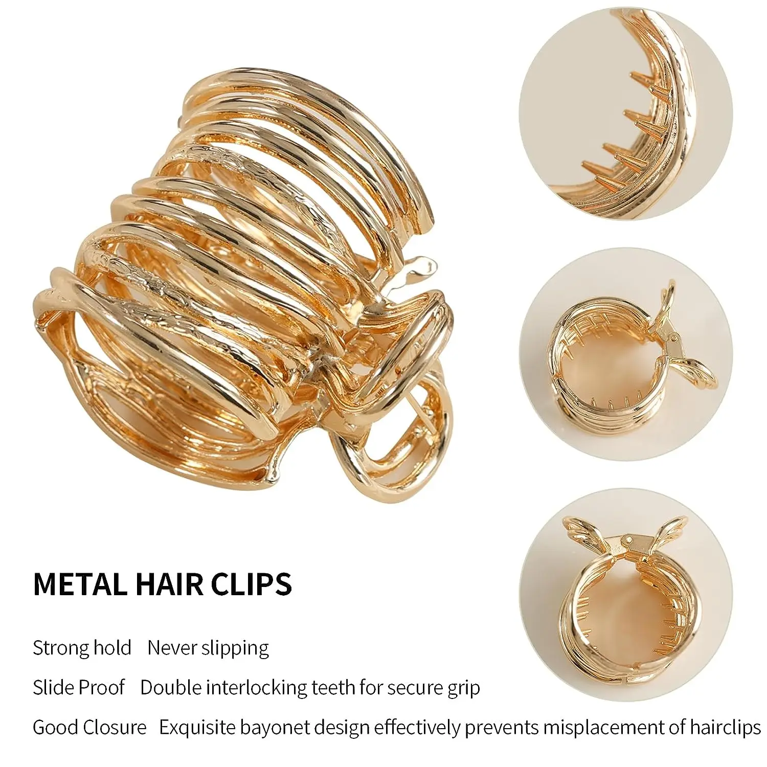 Pinzas geométricas huecas para el cabello para mujer, pinza de Metal para el pelo, horquilla cruzada, diadema, cangrejo, accesorios para el cabello