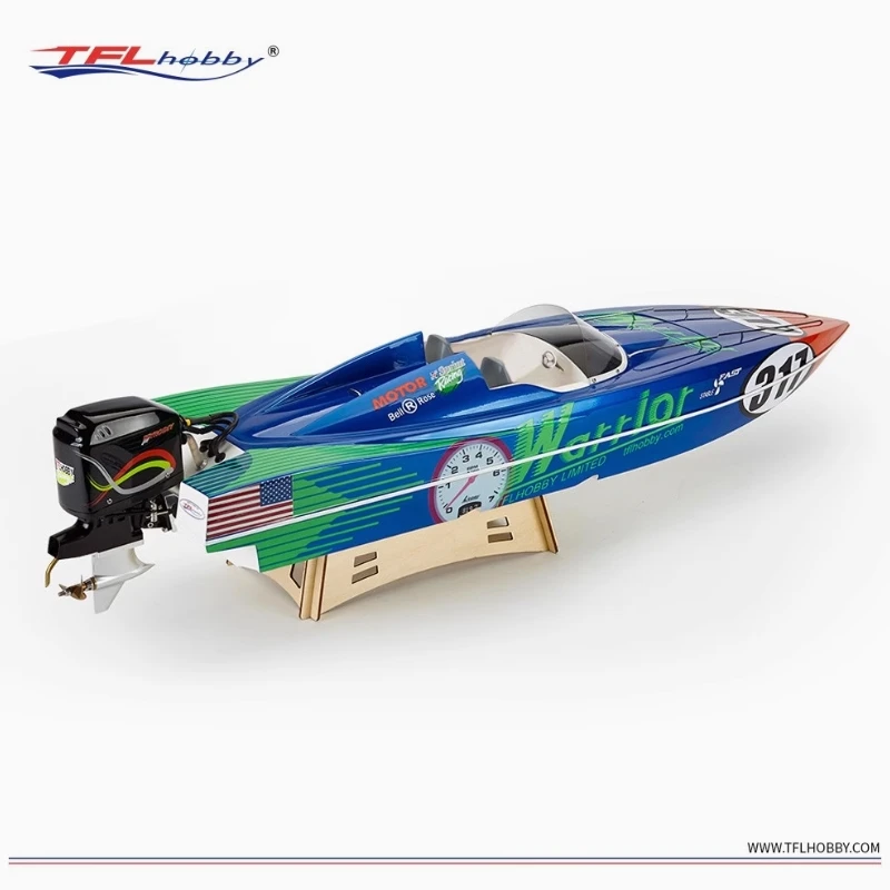 TFL Warrior 1148 P1 Fiberglass Electric RC Boat with 3660 KV2070 Motor / 120A ESC Simulation Outboard Drive System Engine