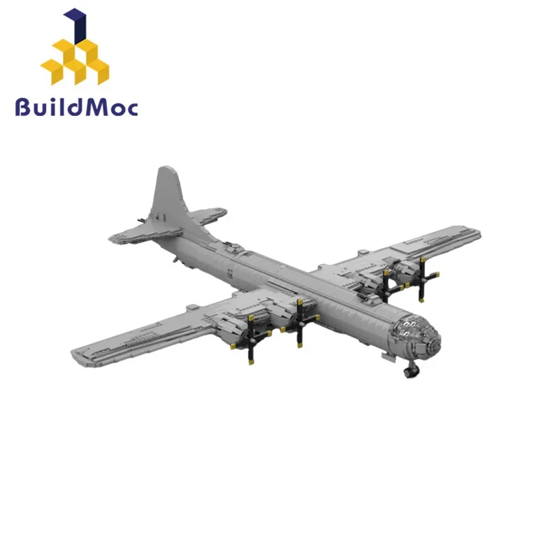 

BuildMoc Superfortress B-29 большой радиус действия, самолет-бомбардировщик, набор строительных блоков Масштаб 1:35, войны, самолет, кирпичи, игрушки для детей, подарки