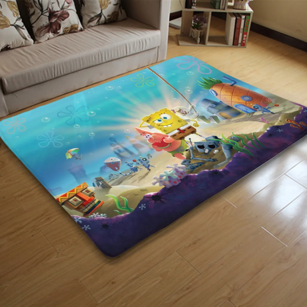 SpongeBob SquarePants Large Size Living Room Rug Light Luxury Sofa Floor Mat Full Shop Home Room Bedroom