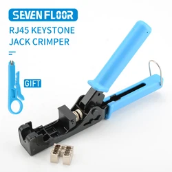 Wire Crimping Pliers -180 Degree Keystone Jack Punch Down Tool fit CAT5/5e and CAT6/6e Adapter mini stripper