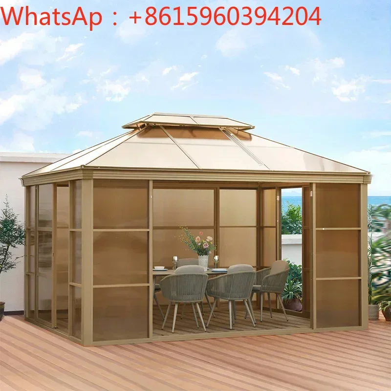 Pavilion House Outdoor Courtyard Iron Corner Pavilion Villa Roof Sun Room Outdoor Waterproof Sunproof Pavilion