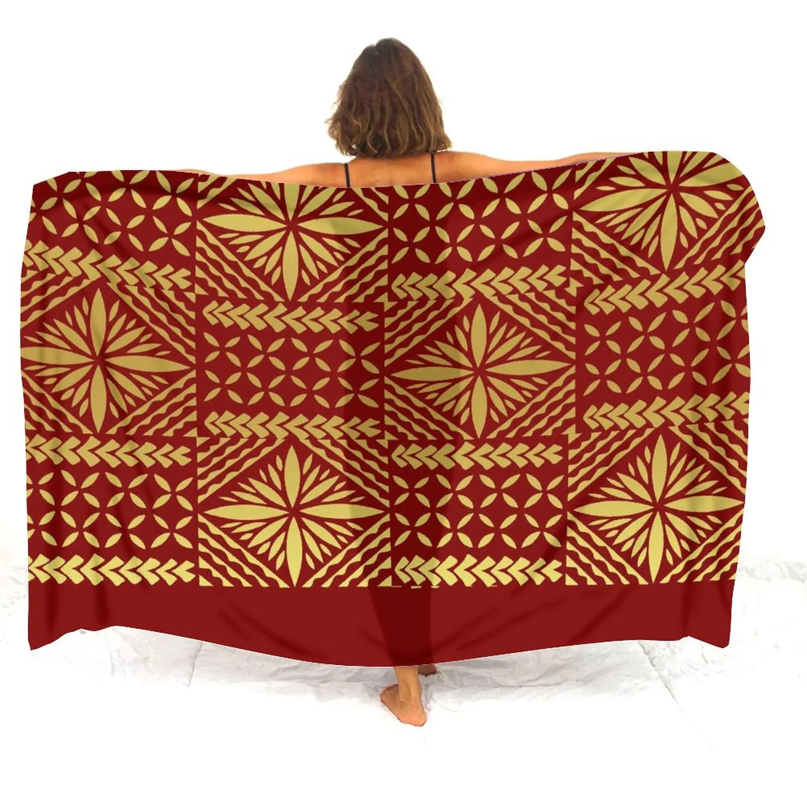 Polynesian Women'S Sarong Dress Beach Sarong Vacation Sarong Dress Can Be Customized With Personalized Patterns