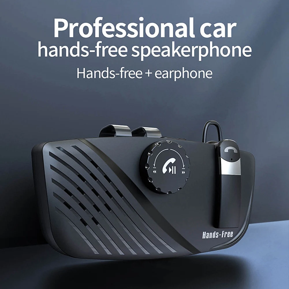 Bluetooth Car Kit Handsfree Speakerphone Sun Visor Bluetooth 5.0 + EDR Wireless MP3 Music Player with Microphone,SP16