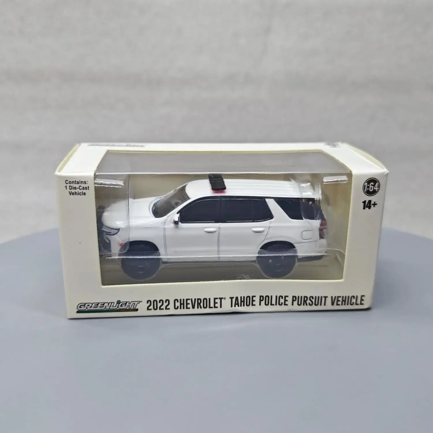 그린 라이트 1:64 히트 트래킹 -2022 타호 경찰 히트 트래킹 차량 (PPV) - 화이트카 모델 컬렉션 장난감 선물 다이캐스트
