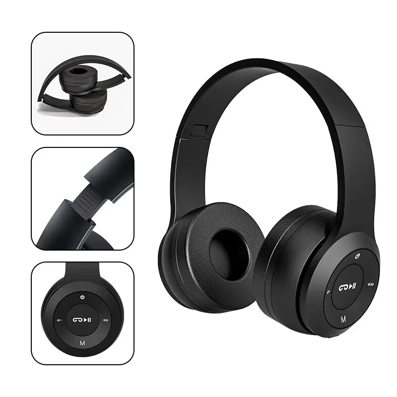 New P47 TWS Headset  Bluetooth Headset Folding Series Wireless Sports Game Stereo Headset for iPhone Huawei XiaoMi Samsung image 5