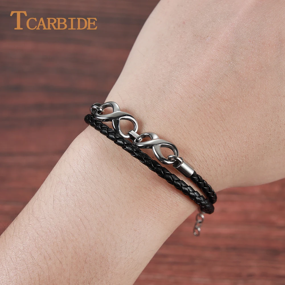 

Women Leather Bangles Infinity Bracelet Stainless Steel Buckle Elegant Small Adorn Article Wristband Birthday Gift