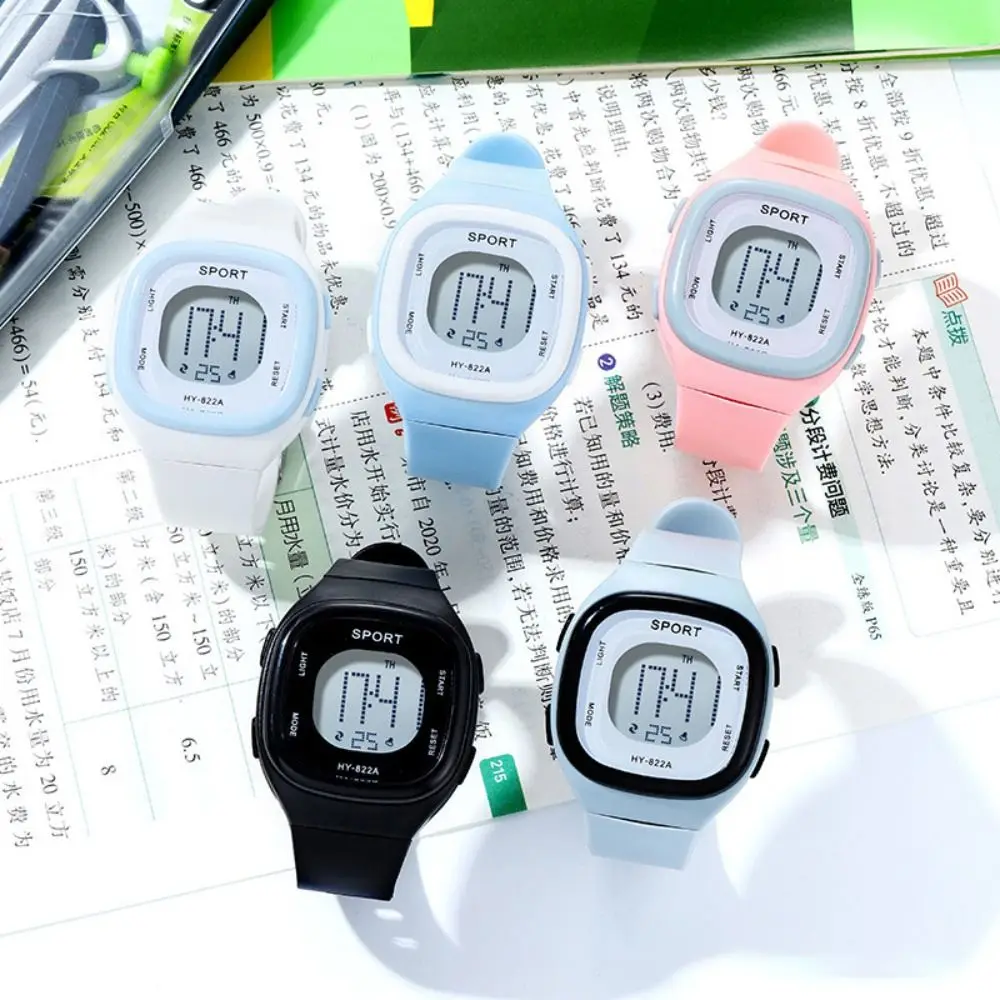 Trendy Timing Digital Watch Easy to Operate Soft Children's Watch Candy Color Lightweight Wrist Watch Students