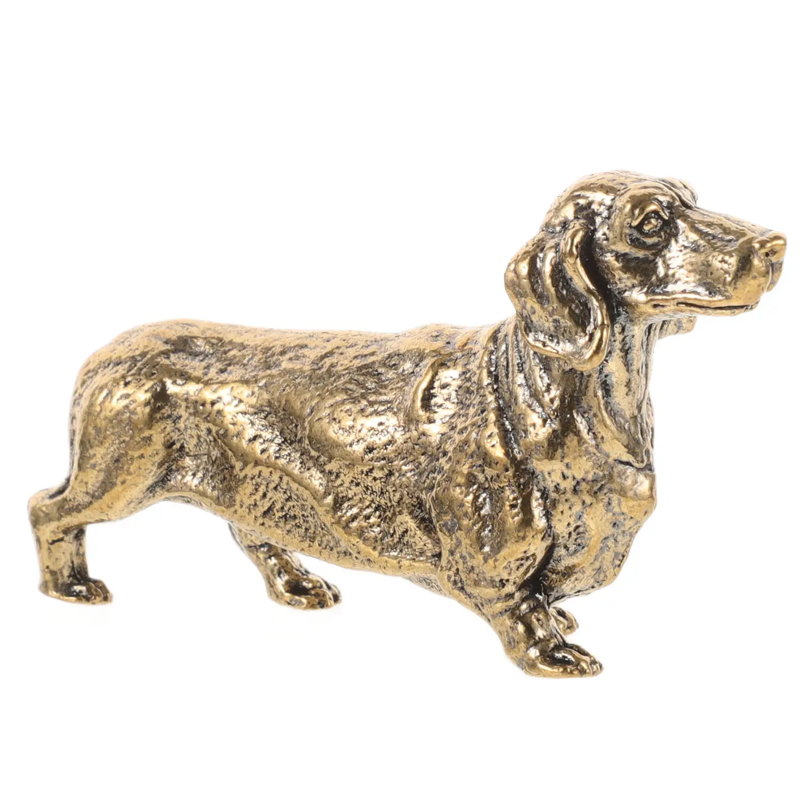 Dog Desk Ornament For Home Desktop Decoration Family Brass Dachshund Vintage Miniature Statue Delicate