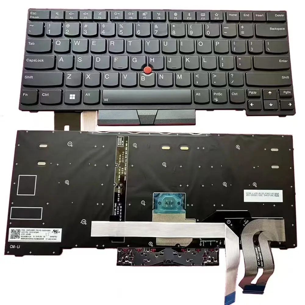 New Parts For Lenovo ThinkPad T480s T490 L480 L380 L390 L490 E480 E490 T495 US/English SP/Spanish Version Backlit Keyboard