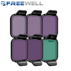 Freewell Bright Day Filters Kit 6 Pack ND8,16,32,ND64/PL UV ND1000 Filter, for DJI Flip and DJI Lito X1 Photography Accessories
