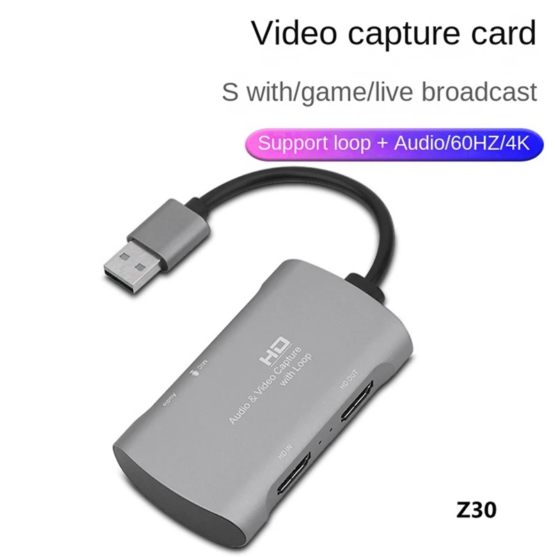 

1 Piece 4K 1080P60hz Video Capture Card -Compatible To USB Video Capture Card Suitable For Game Recording And Live Broadcast