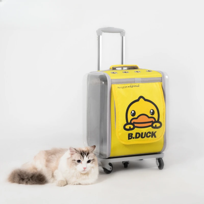 Extendable Transport Bag for Cats and Small Dogs, Pet Trolley Case, Travel Transport Bag, Outing Bubble, Transporter on Wheels