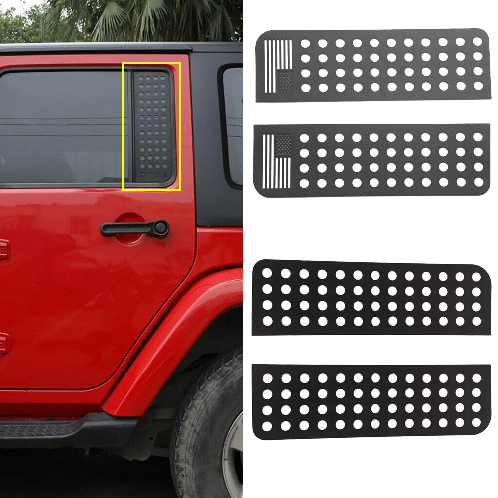 

Rear Door Window Glass Strip Decals Cover Trim Aluminum Alloy For Jeep Wrangler JK JKU JL JT 4-Doors 2007-2022 Car Accessory