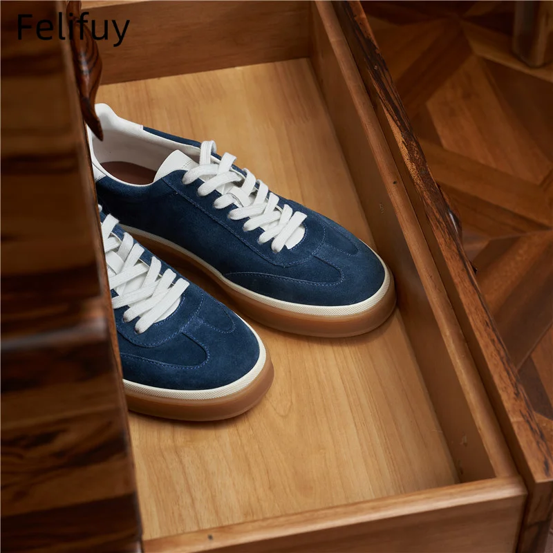 Men's Business Training Casual Shoes Genuine Leather Men's Tenis Masculino Shoes Shoes Flat Lace-up Sneaker New Board Shoes
