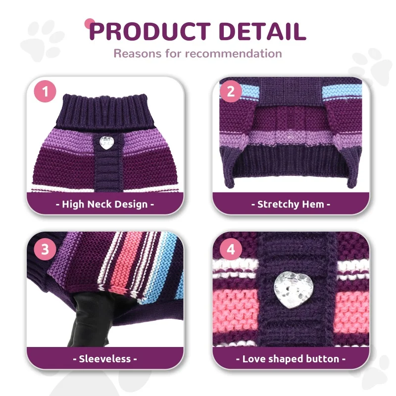 Puppy Cat Sweater Winter Warm Dog Clothes for Small Medium Dogs Chihuahua Dachshund Coat French Bulldog Yorkie Poodle Pet Outfit