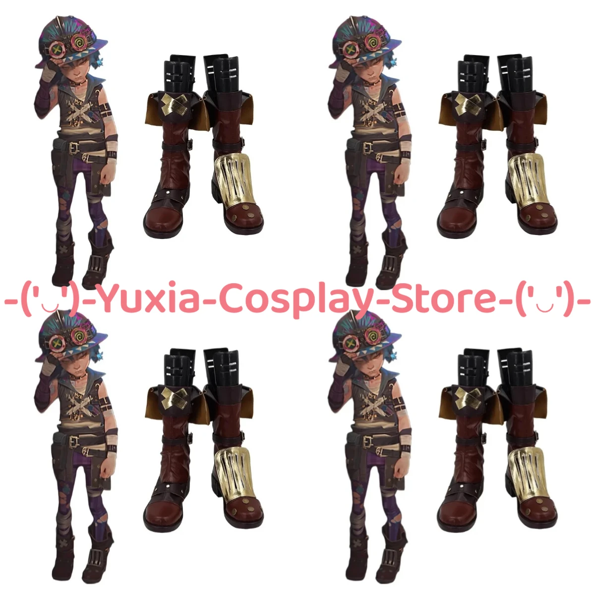 

Юксиакосплей! Arcane Jinx обувь для косплея аниме игровой персонаж реквизит ботинки из искусственной кожи Хэллоуин карнавальный костюм для вечеринки