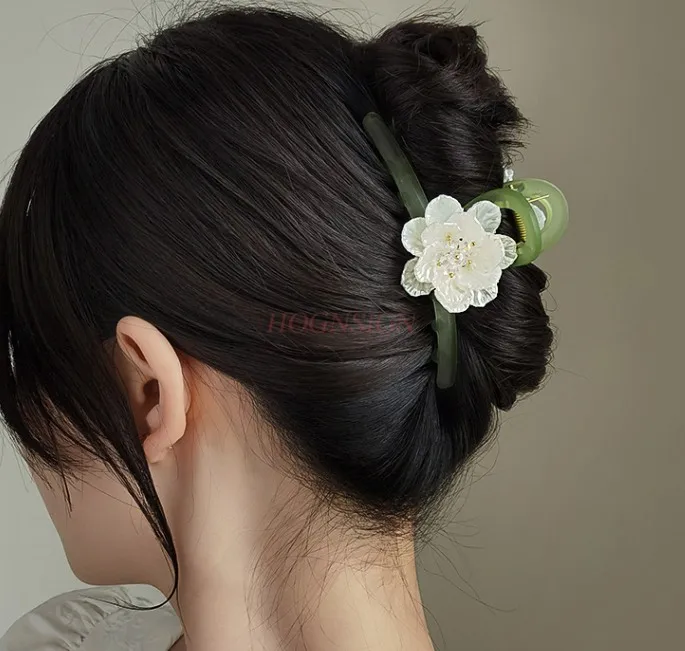 Modische und elegante Blumen-Haarnadel, weiblicher Hai-Clip, Scheibe, Haarnadel, Kopfbedeckung, Verschluss-Clip, groß