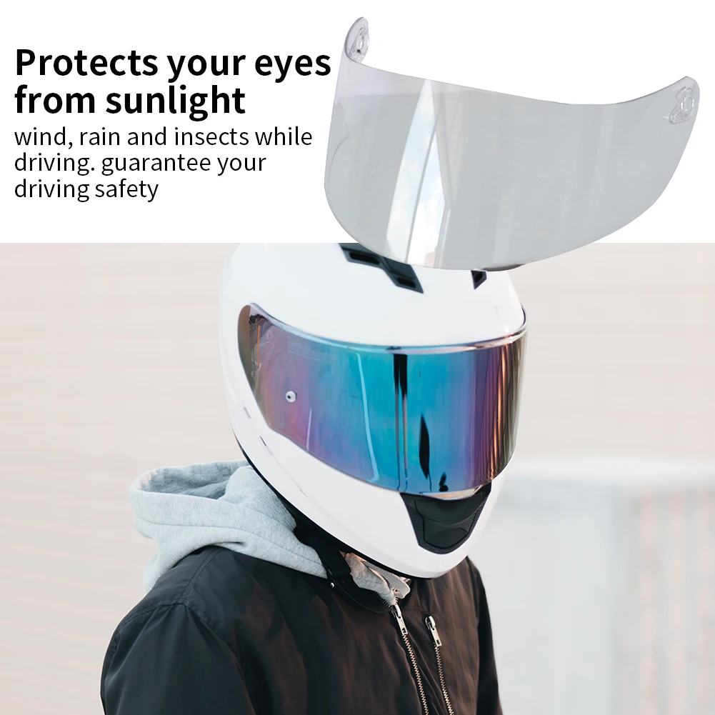 Full Face Helmet Visor Lens Anti-fog Moto Windshield Capacete Motorbike Helmet Discoloration Lens for AGV K1 K3S K5 Accessories