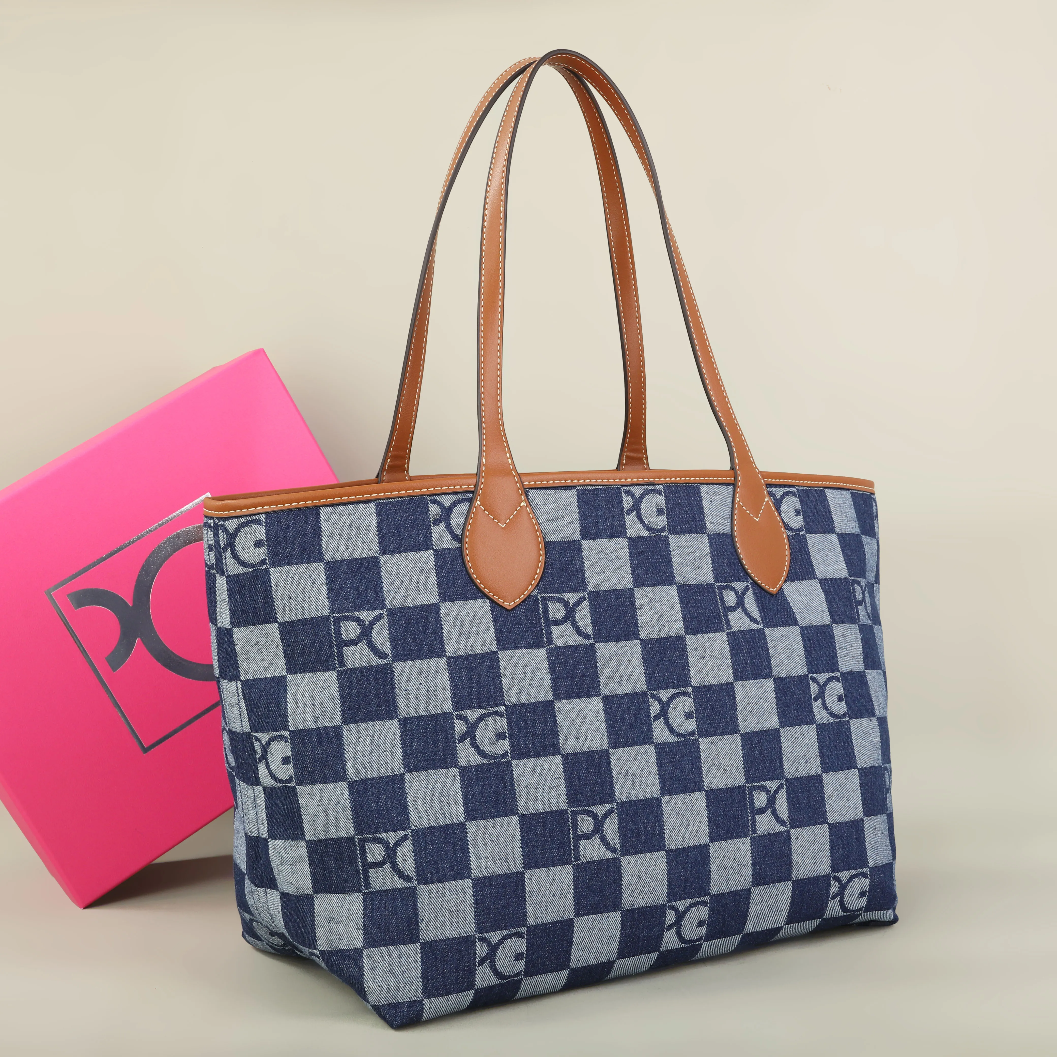 PG Damen-Tragetasche, Schlichte Doppelseitige Mutter-Kind-Tasche mit Großer Kapazität, Lässige Handtasche, Einkaufstasche – Detail 2