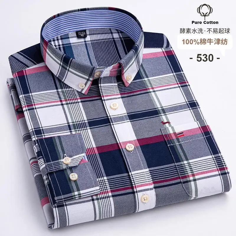 New Men Spring Casual Business Blouse Long Sleeve Solid Harmont Embrodiery Slim Fit Shirts Men\'s Blouses Blaine Plus Size