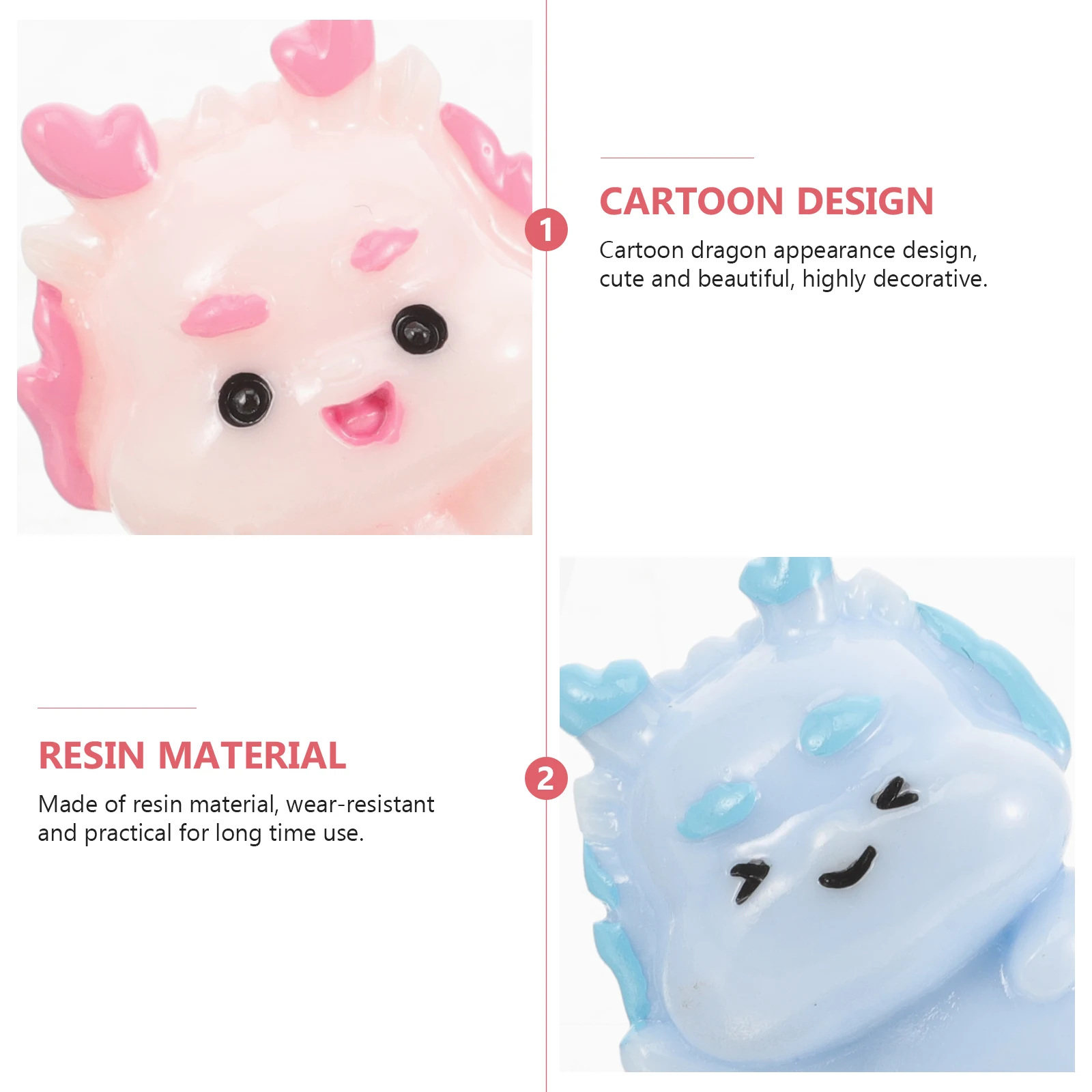

5 Pcs Desktop Decoration Dragon Figurines Mini Resin Landscape Adornment Cartoon Decorative Statues Birthday Gifts