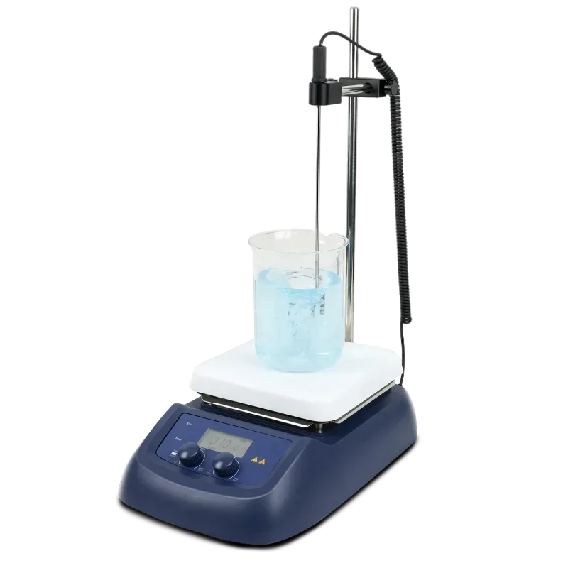 Veidt Lab DLAB لوح تسخين رقمي مزدوج LED محرك مغناطيسي من الفولاذ المقاوم للصدأ مع لوح تسخين مطلي بالسيراميك