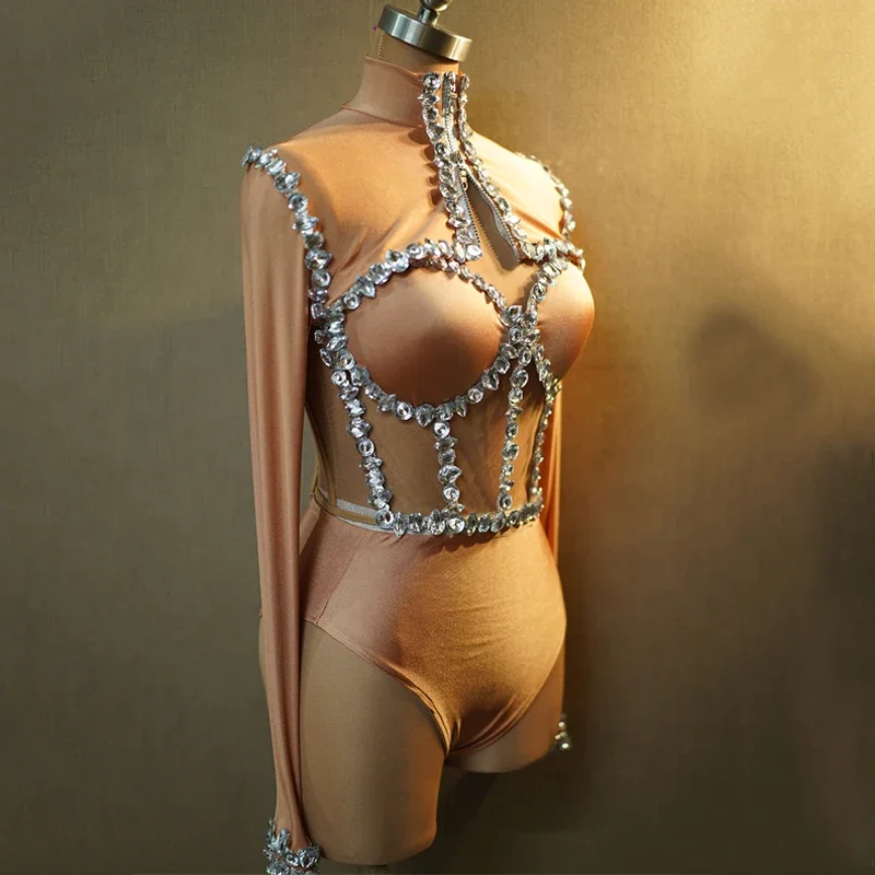 عرض الحفلات سحب الملكة الزي النساء الراين تمتد ارتداءها مثير القطب الرقص الملابس Dj Ds Gogo راقصة زي الهذيان ارتداء