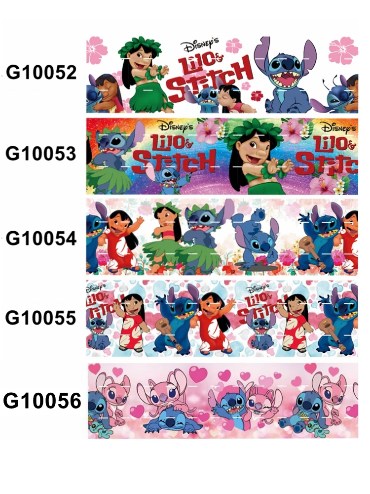 

Lilo & Stitch Cartoon Grosgrain Ribbon Printed 25mm Liston 50yards FOE for DIY Hair Bow Craft Supplies Materials