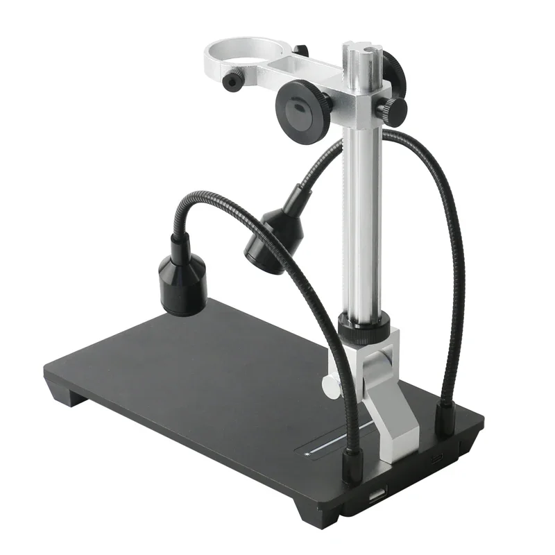 Adjustable HDMI USB Digital Electronic Microscope Camera Stand Holder Bracket Table + Light Illumination LED + 130x-C mount lens - Image 4