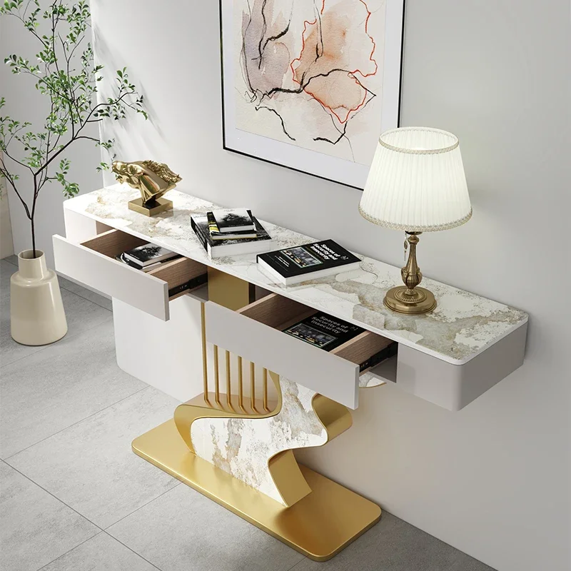 Midcentry Metal Console Table Modern Nordic Entrance Hallway Console Table Luxury Lobby Wohnzimmer Tisch Living Room Furniture image 3