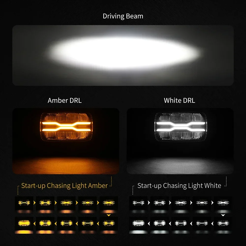 HAOLIDE Led Driving Light 2-Color White Yellow Work Light 9inch DRL off-road use Hi/Lo Beam for Engineering Vehicle Truck SUV