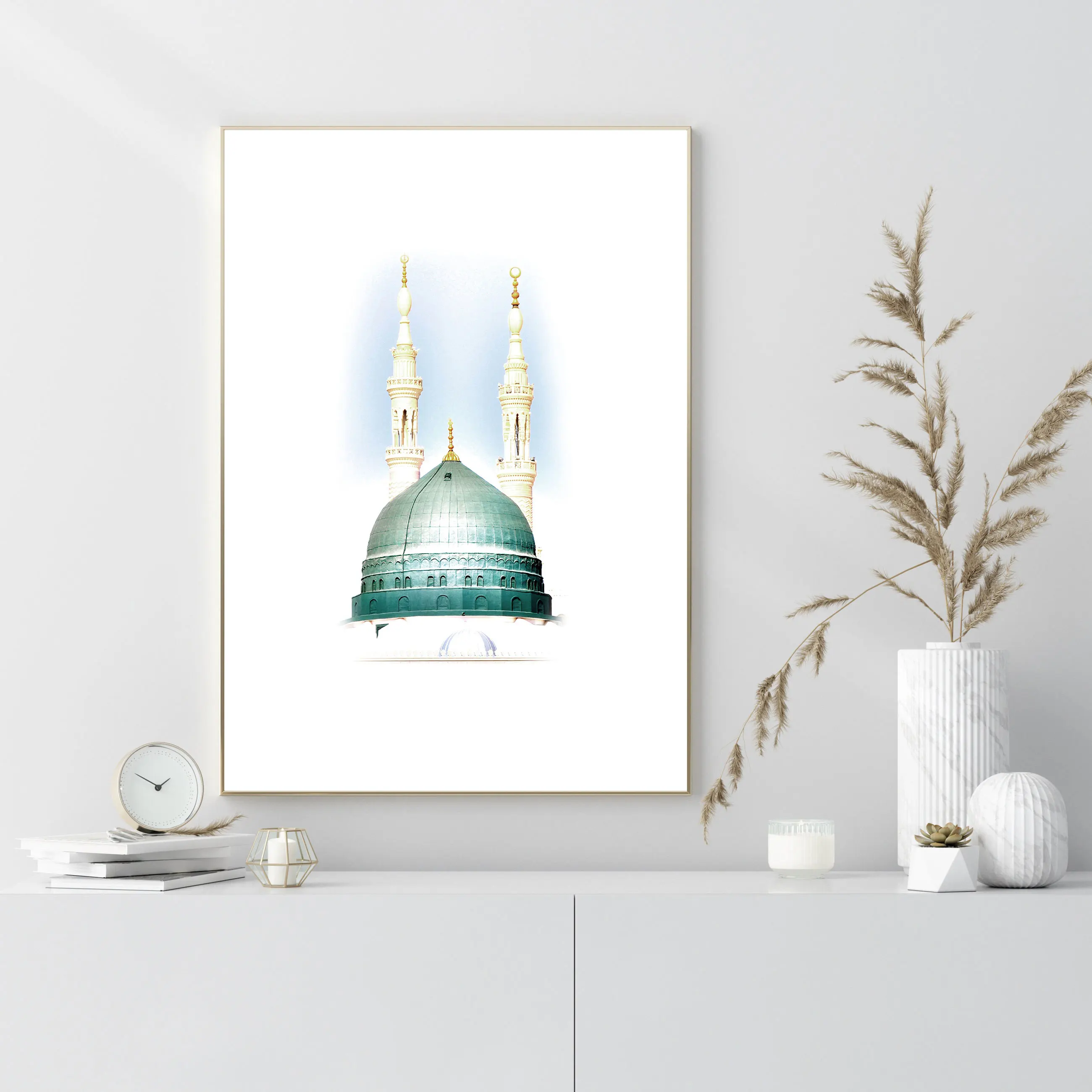 Islamic Poster Landscape Canvas Print Mescid Aqsa Kaaba Mosque Nabawi Wall Art Painting Bohemia Picture Modern Home Room Decor