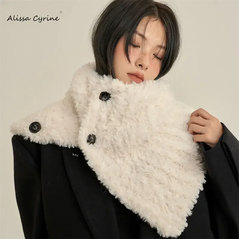 

Scarf Women Winter Warm Atmosphere Solid Color Casual College Style Thickened Rectangular Fashion Temperament