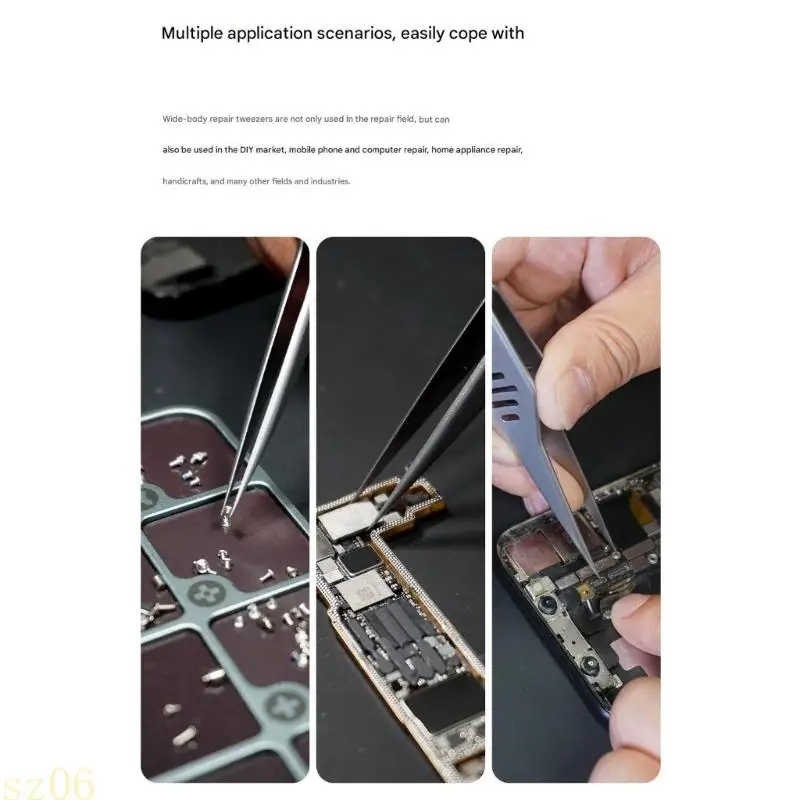 

Q2Q4 Electronics Repair Tweezers Not Wide Body Corrosions Resistant Alloy Steel Construction Comfortable Tweezers