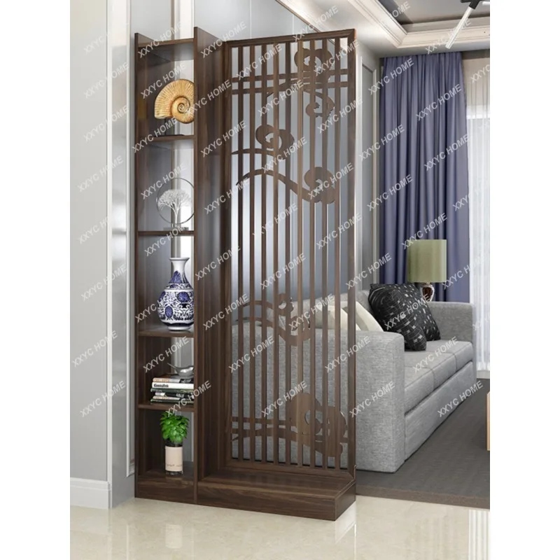 Seat Screen Solid Wood Home Decoration Hollow out Modern Minimalist Entrance Blocking Hallway Porch Cabinet Subareas Screens