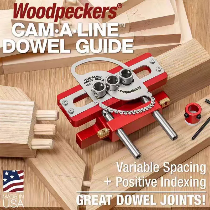 Cam A Line Dowel Guide Furniture Spline Tenon Rail Drilling Jig Woodworking Mortise Tenon Hole Positioner Furniture Accessory
