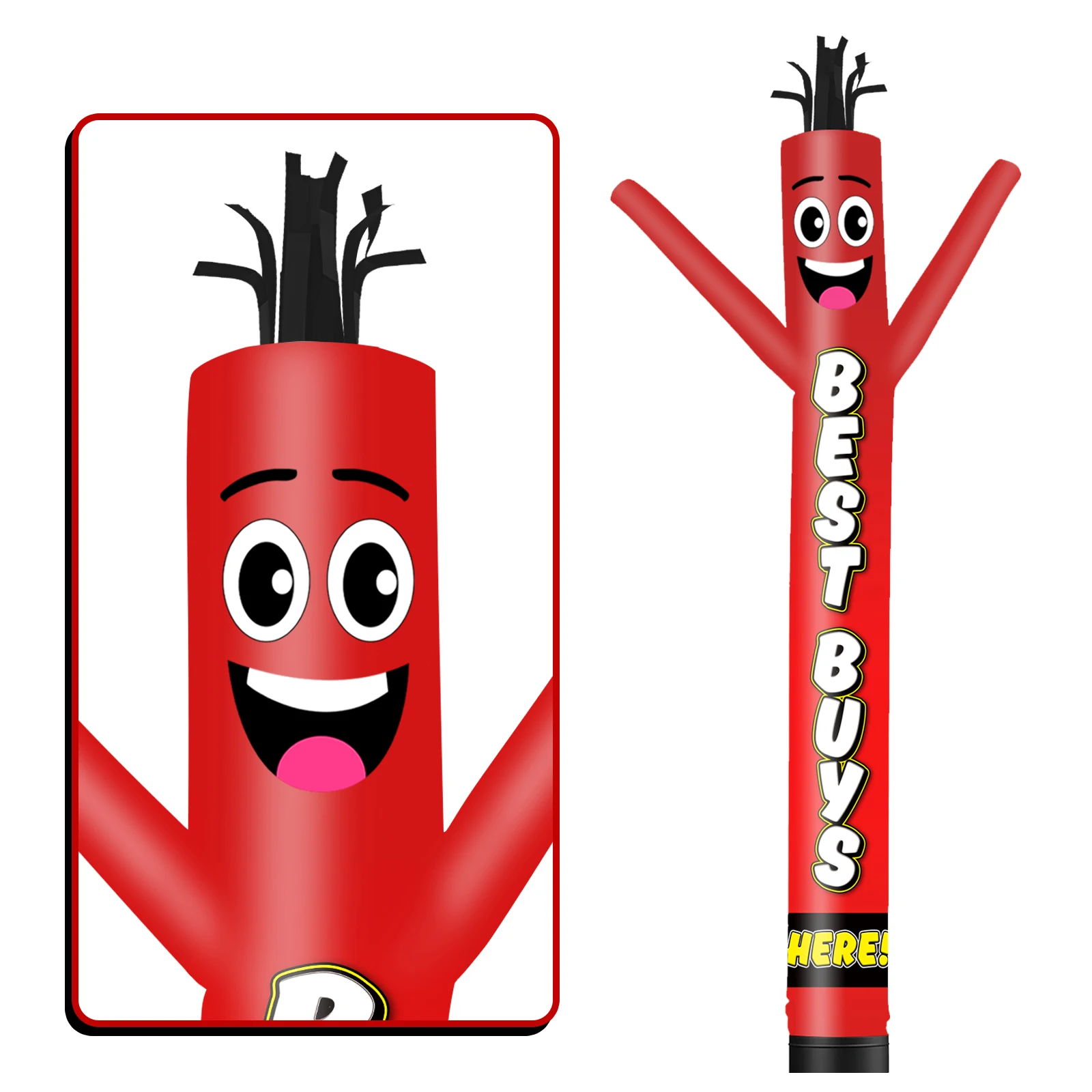 6/10/15/20FT Tall Inflatable Best Buys Dancing Guy for Outdoor Decoration Advertising(Blower Not Included)Sports