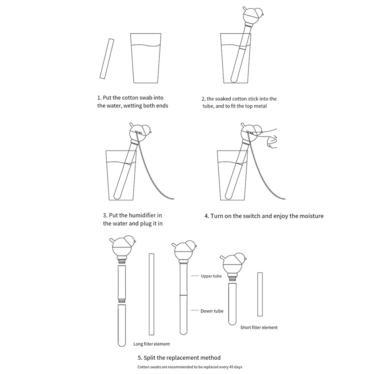 Mini humidificador portátil USB, Mini humidificador de aire para el hogar, oficina, habitación, botellas de coche, humidificadores, palo de humidificación